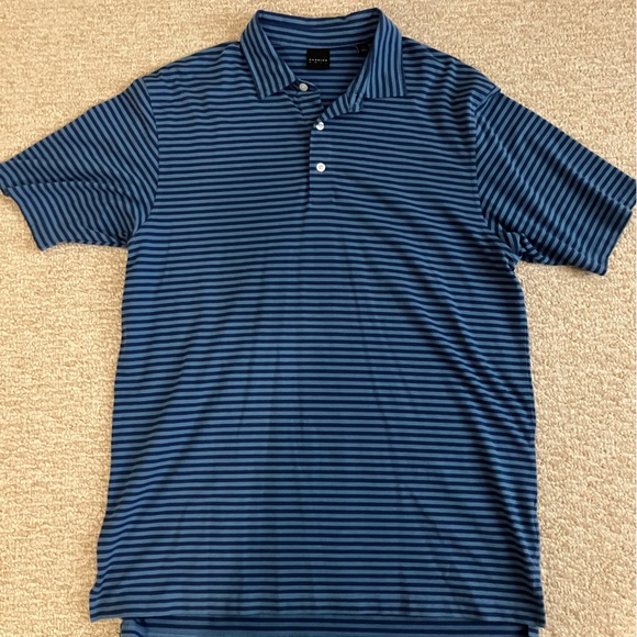 Dunning Golf Blue Striped Polo Shirt - Picture 1 of 2